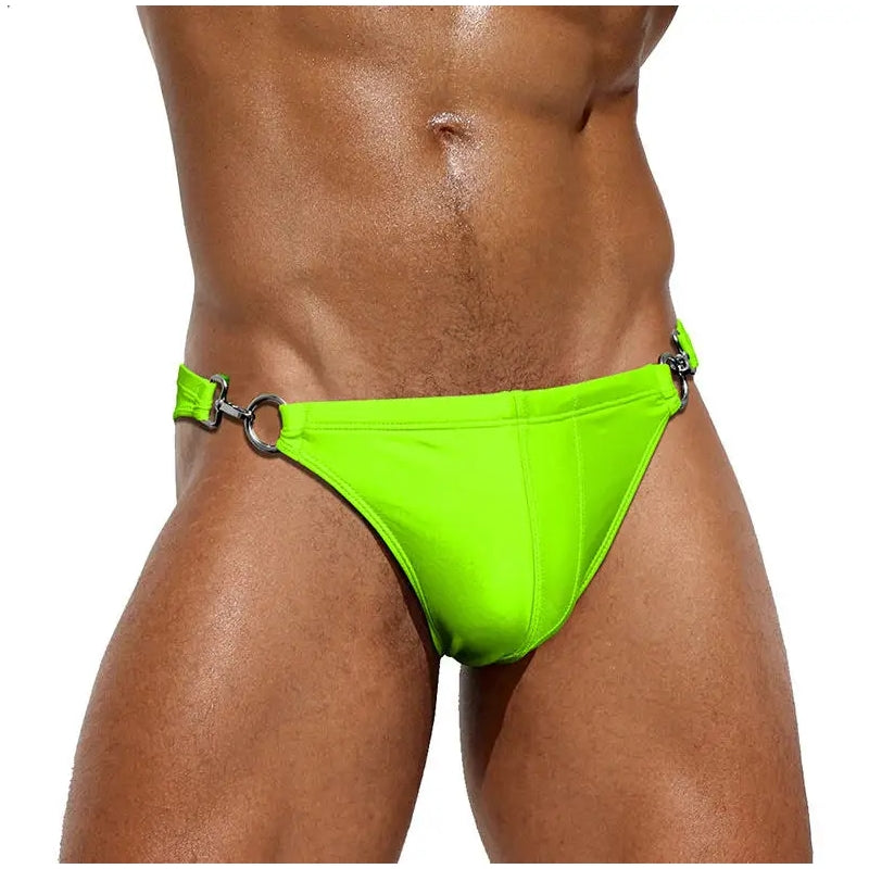 Men Bikini Waist Metal Buckle Beach Shorts Swimsuit - Tophatter Daily Deals