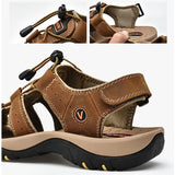 Summer Men Sandals Leather Beach Shoes Men Sandals - Tophatter Daily Deals