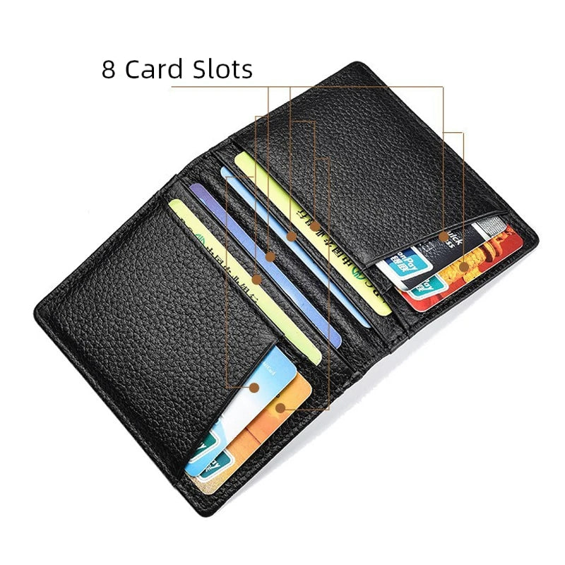 Super Slim Soft Wallet Genuine Leather Mini Credit Card Holder Wallets - Tophatter Daily Deals