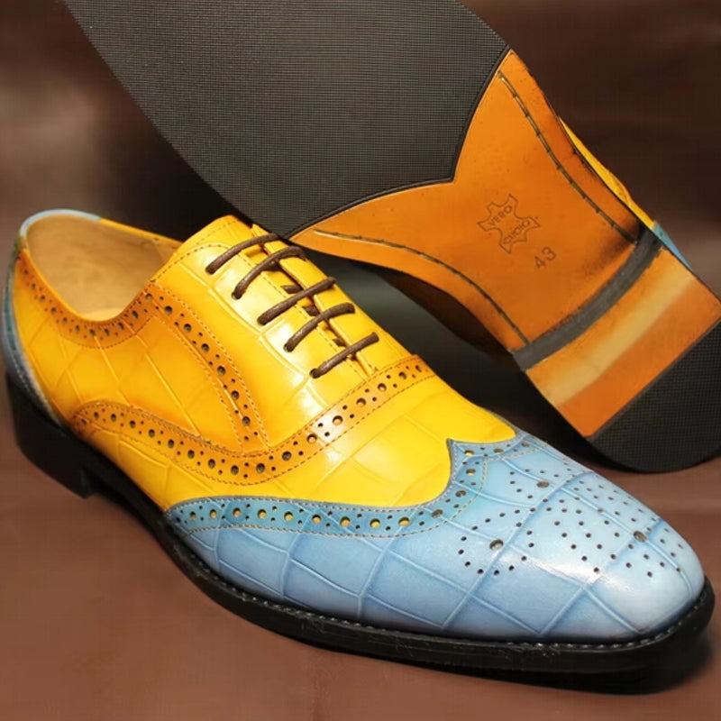 Luxury Leather Crocodile Pattern Oxford Shoes Men Dresses Shoes - Tophatter Daily Deals