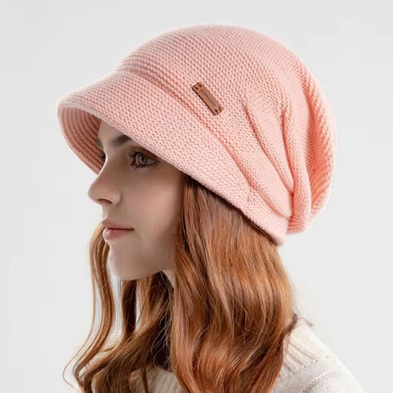 Winter Soft Plush Knitted Hat Pink Cap - Tophatter Daily Deals