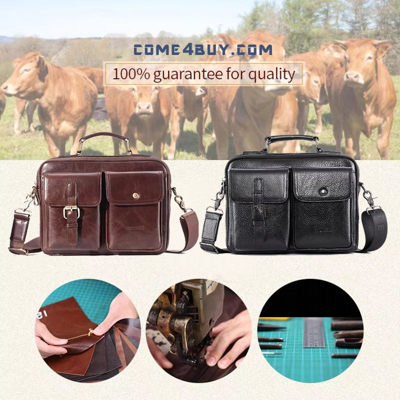 Cowhide Casual Handbag Tote Briefcase Bag - Tophatter Daily Deals