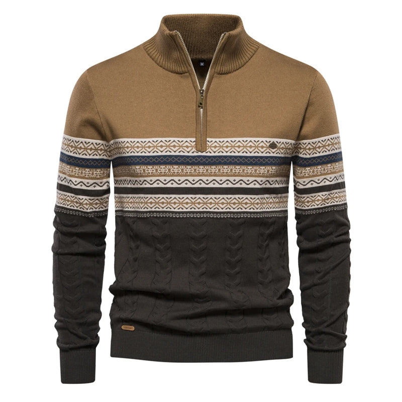Ethnic Patterns Casual Men Sweater Brown Men Blouse - Tophatter Daily Deals