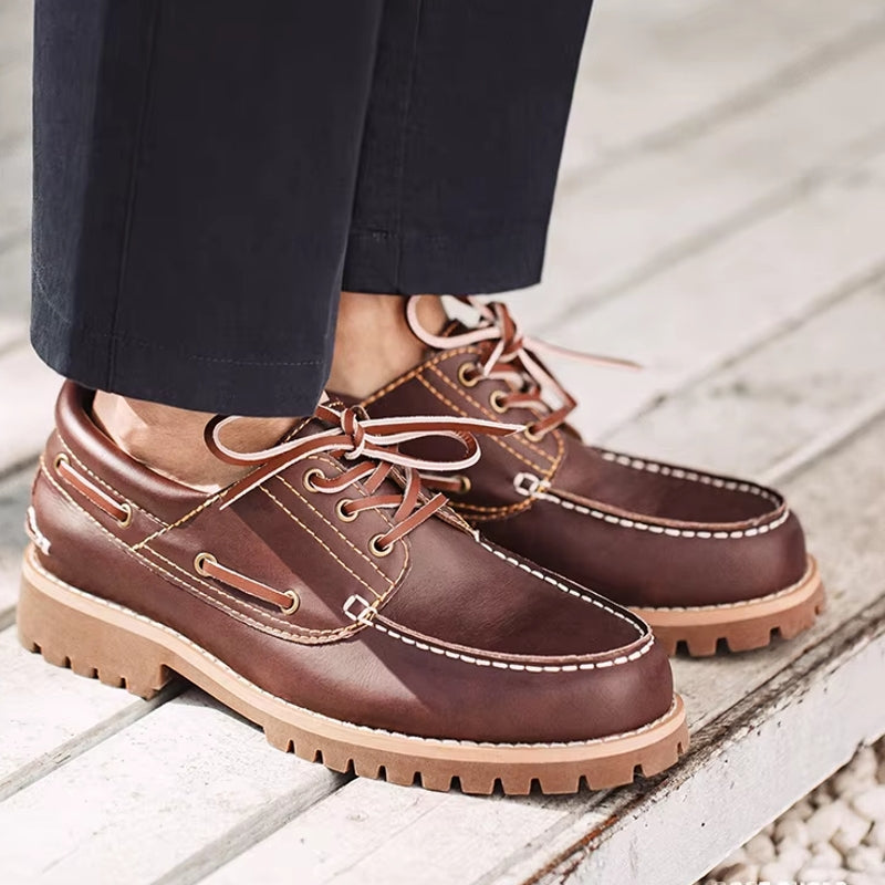 Retro Low-top British Style Boat Shoes Men Shoes - Tophatter Daily Deals