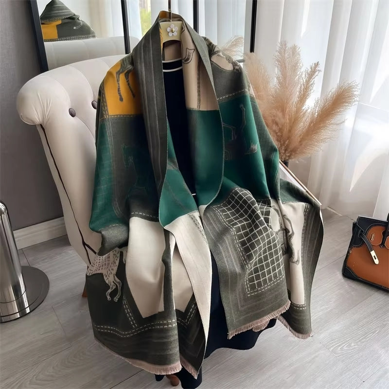 Women Warmer Winter Cashmere Wraps Shawl Scarf - Tophatter Daily Deals