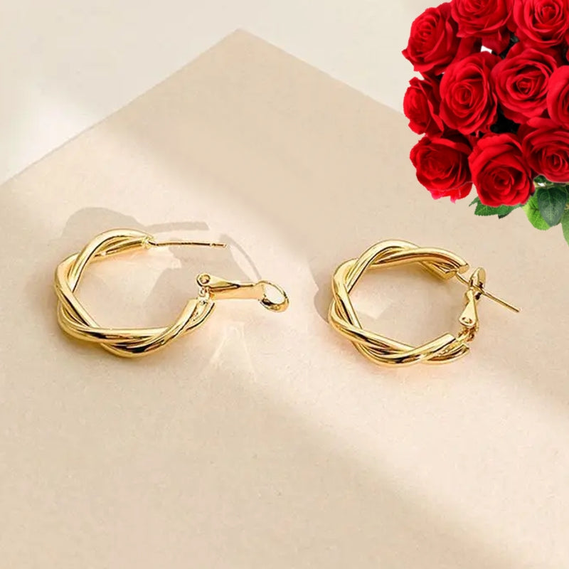 Circle Twine Twisted Hoop Earring for Women Earrings - Tophatter Daily Deals