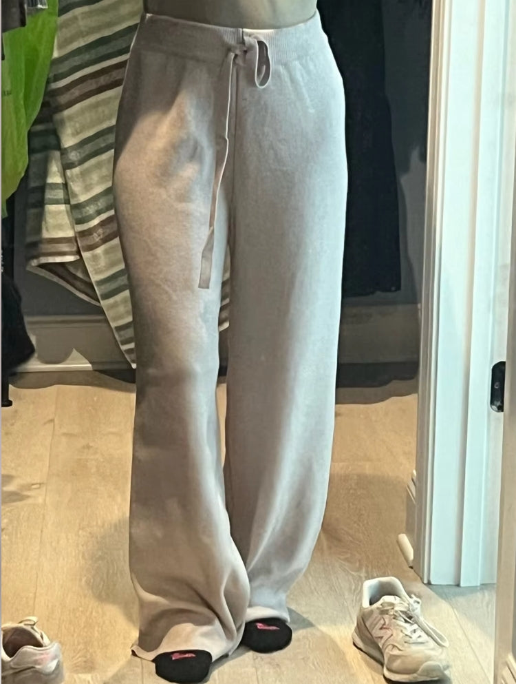 Loose Wool Knitted Wide-leg Trousers for Women Pants - Tophatter Daily Deals