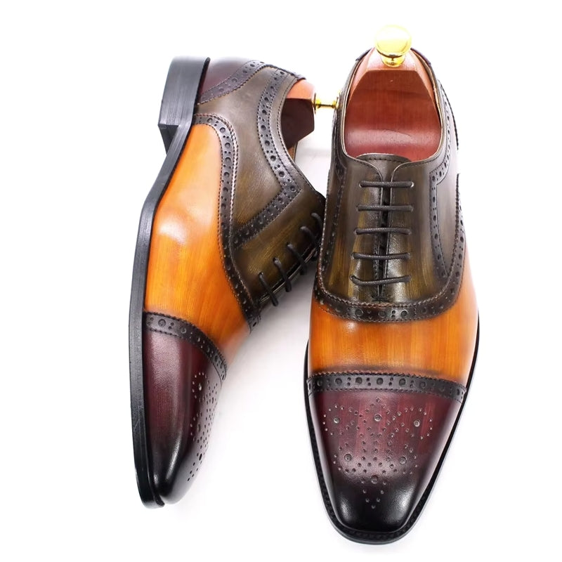 Mixed Color Oxford Cowhide Men Dress Shoes Men Dresses Shoes - Tophatter Daily Deals