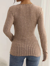Sexy V-neck Knitted Long Sleeve Women Blouse Blouses - Tophatter Daily Deals