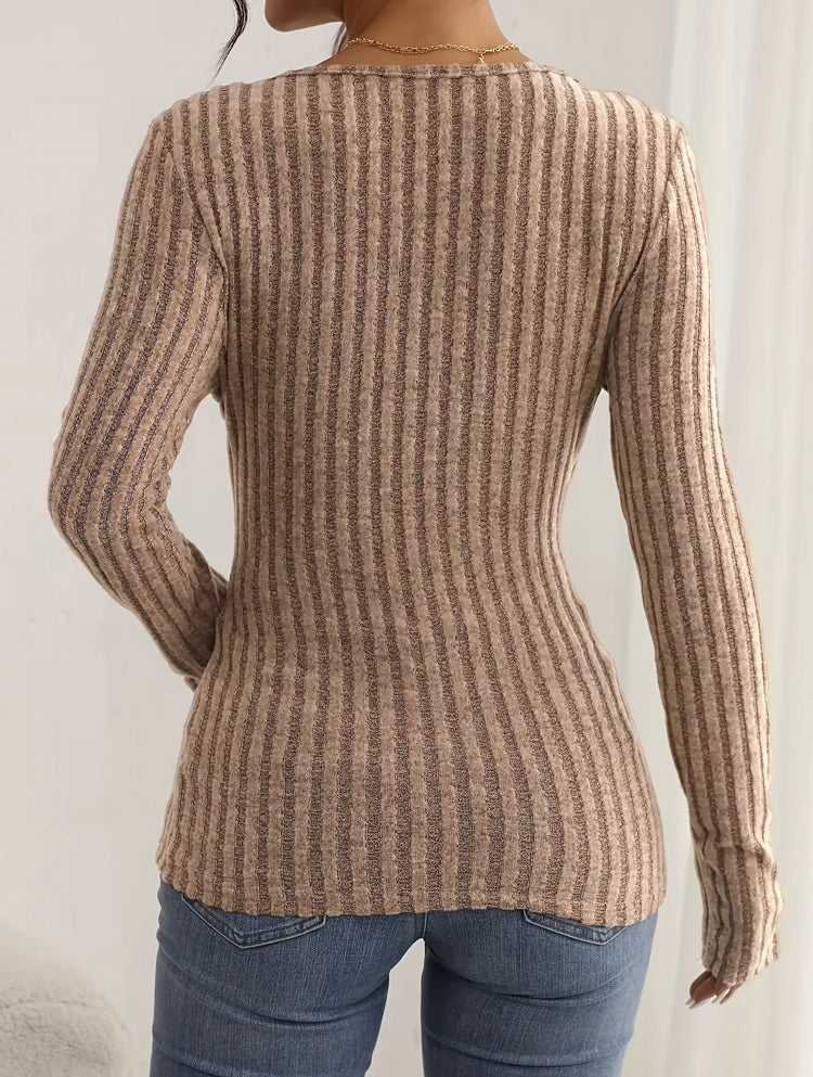 Sexy V-neck Knitted Long Sleeve Women Blouse Blouses - Tophatter Daily Deals