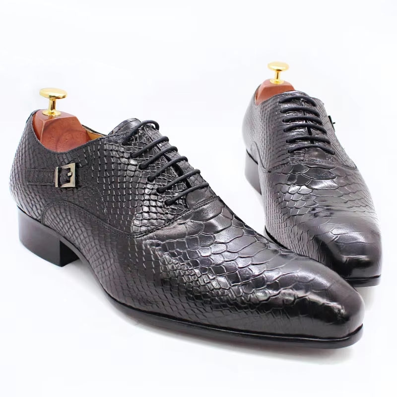 Modern Gentleman Business Shoes Black Men Dresses Shoes - Tophatter Daily Deals