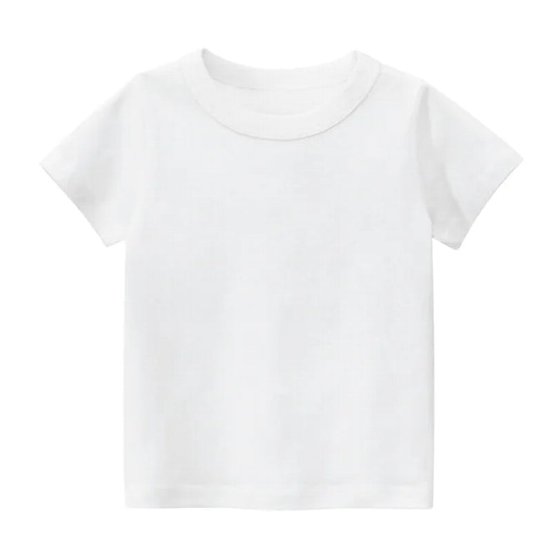 Summer Solid Color Children Cotton T-shirt 2-10Y White kids clothing - Tophatter Daily Deals