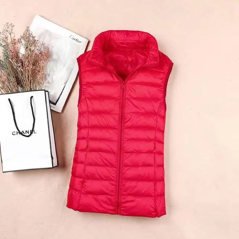 Duck Down Jacket Women Puffer Jacket Vest Red Coats & Jackets - Tophatter Daily Deals