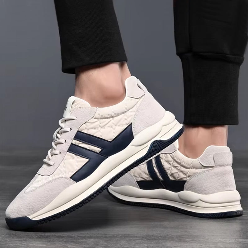 Genuine Leather Lift Sneakers Elevator Shoes Men Sneakers - Tophatter Daily Deals