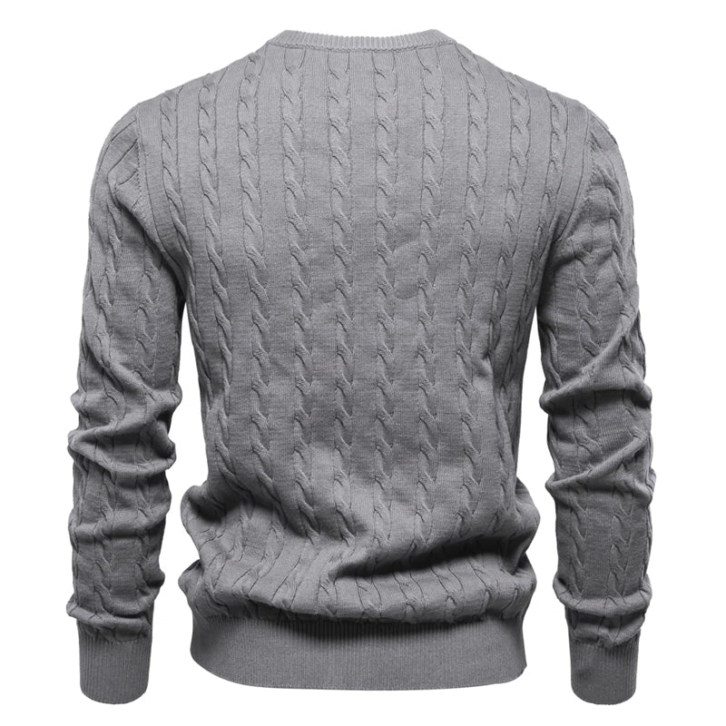 Round Neck Classic Twist Patterned Pullover Knitted Men's Clothing - Tophatter Daily Deals