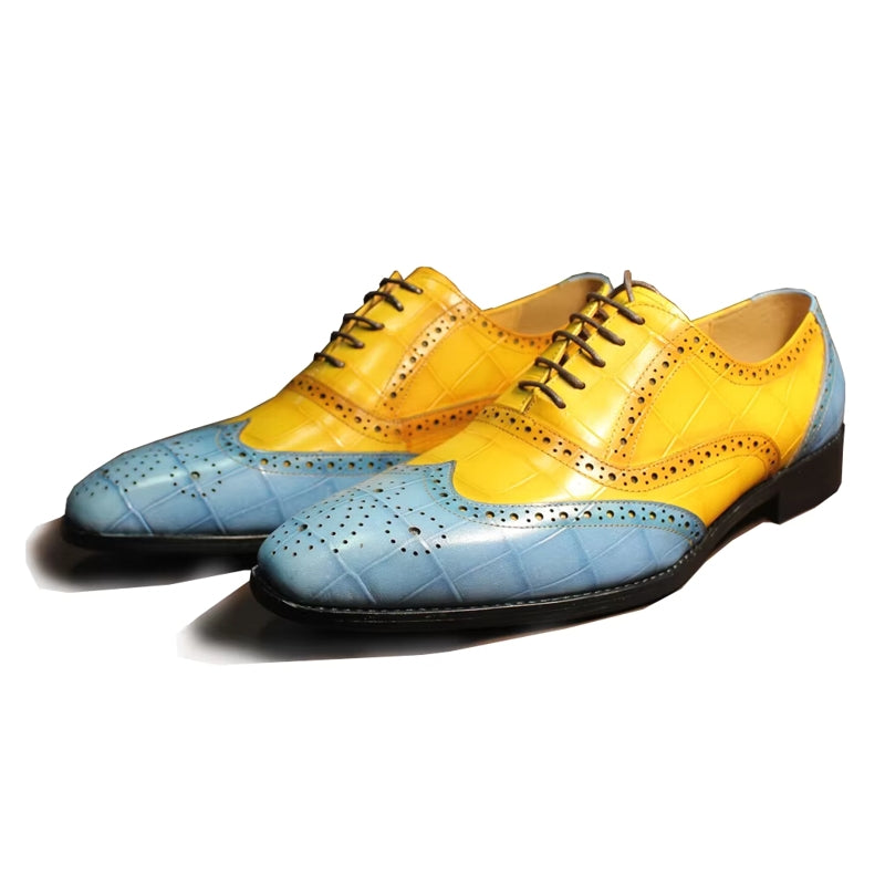 Luxury Leather Crocodile Pattern Oxford Shoes Men Dresses Shoes - Tophatter Daily Deals