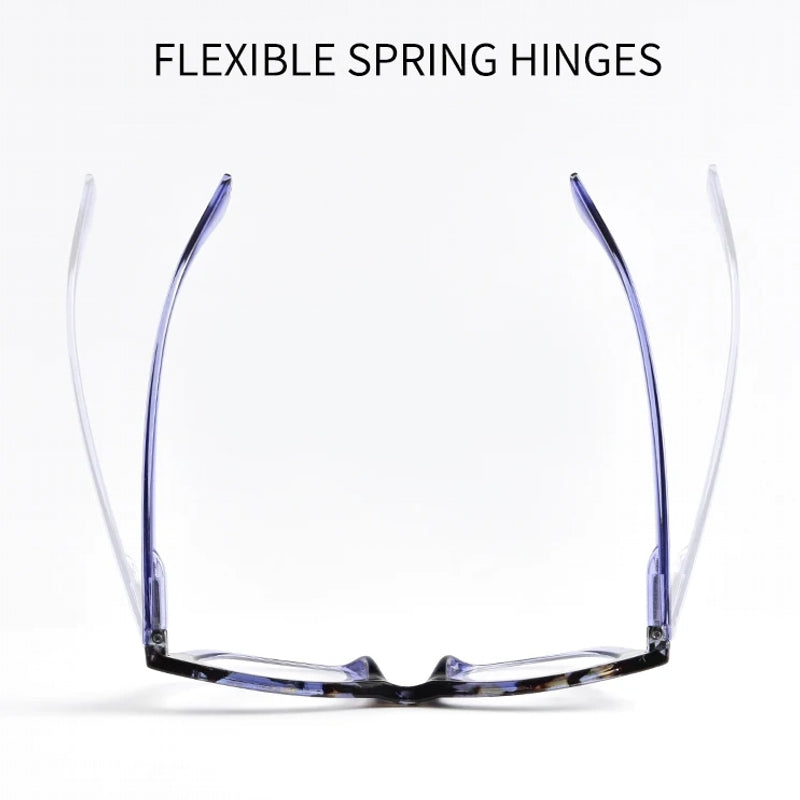 Retro square spring hinge anti-blue light reading glasses Sunglasses - Tophatter Daily Deals