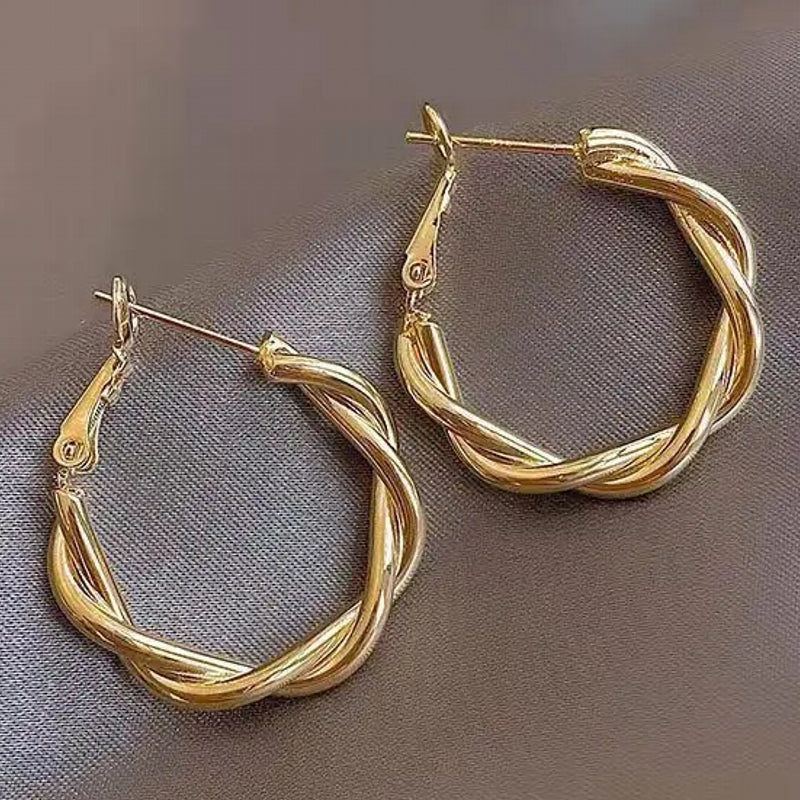Circle Twine Twisted Hoop Earring for Women Earrings - Tophatter Daily Deals