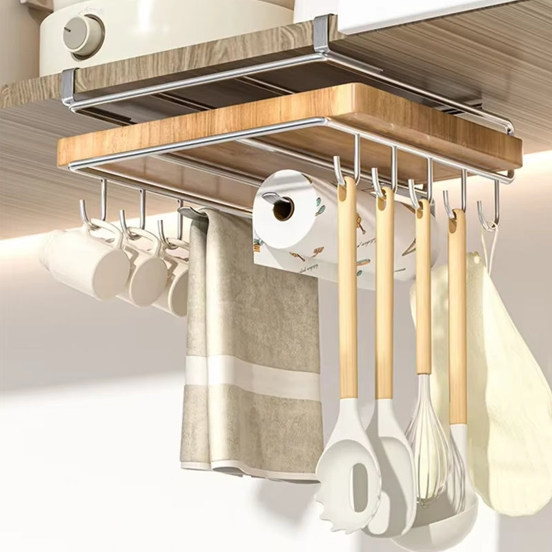 Stainless Steel Kitchen Organizer: A Practical and Elegant Solution Double layer with hook Kitchen Supplies - Tophatter Daily Deals