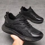 Unisex Cowhide Casual Height Increasing Shoes High Heel Sneaker - Tophatter Daily Deals