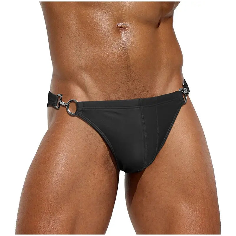 Men Bikini Waist Metal Buckle Beach Shorts Swimsuit - Tophatter Daily Deals