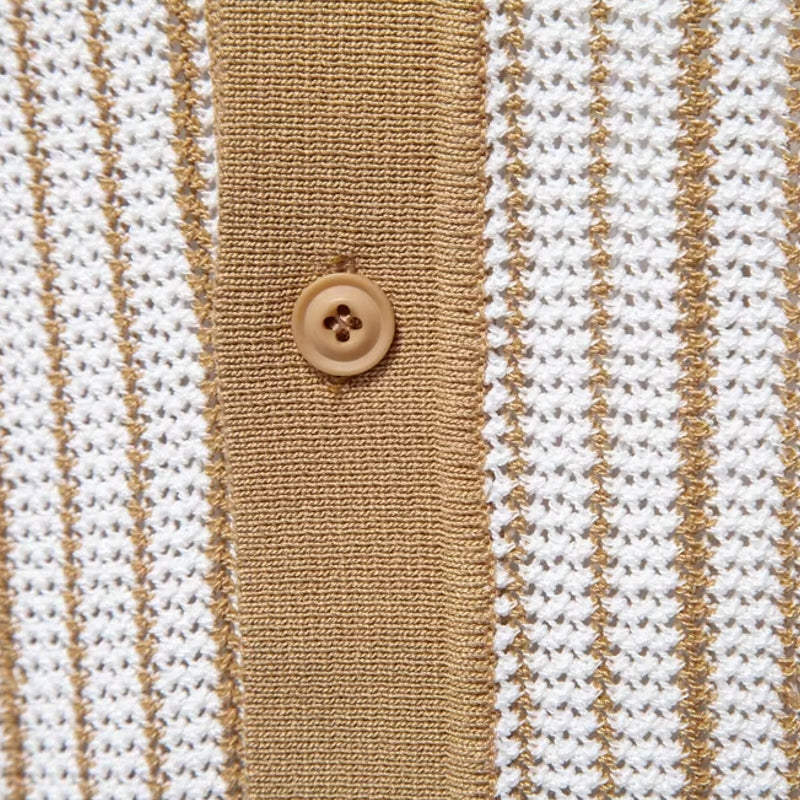 Men Striped Breathable Polo Shirt Men T-Shirts - Tophatter Daily Deals