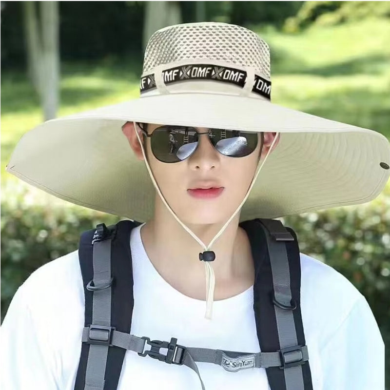 Summer Large Sun Hat Men and Women Beige Cap - Tophatter Daily Deals