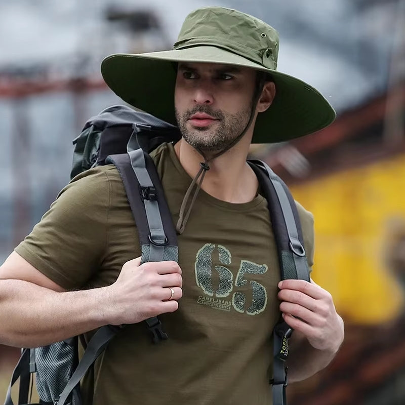 Men Outdoor Fishing Hiking Beach Hats Green Cap - Tophatter Daily Deals