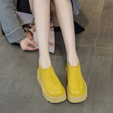 Women Suede Cow Causal Shoes Wedge Flats 6CM Casual Women Shoes - Tophatter Daily Deals
