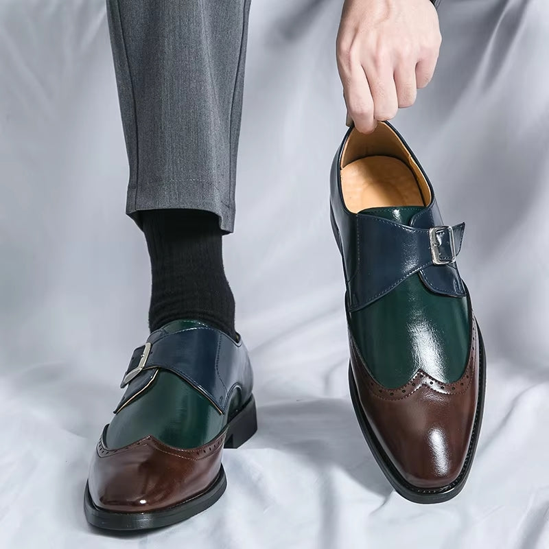Men Loafers Color Matching Flat Shoes Men Dresses Shoes - Tophatter Daily Deals