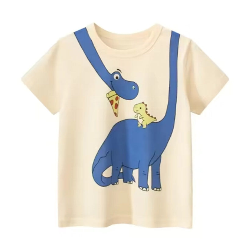 Cartoon Dinosaur T-shirts for boys O-neck children Cloth kids clothing - Tophatter Daily Deals