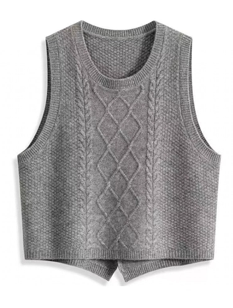 Women 100% Pure Wool Round Neck Vest Blouses - Tophatter Daily Deals