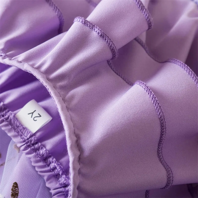 Summer Cute Girls Sequined Purple Princess Dress kids clothing - Tophatter Daily Deals