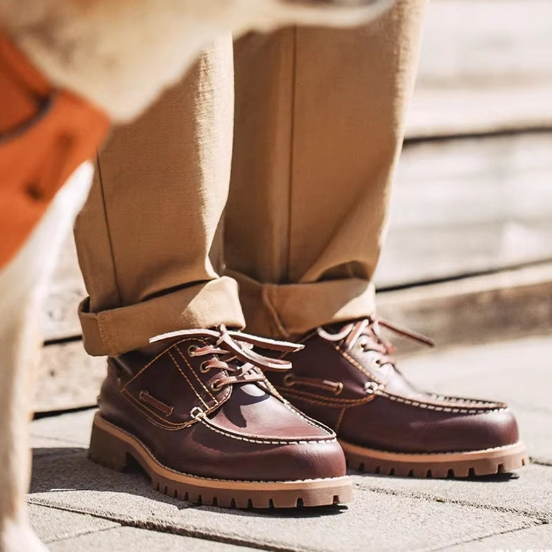 Retro Low-top British Style Boat Shoes Men Shoes - Tophatter Daily Deals
