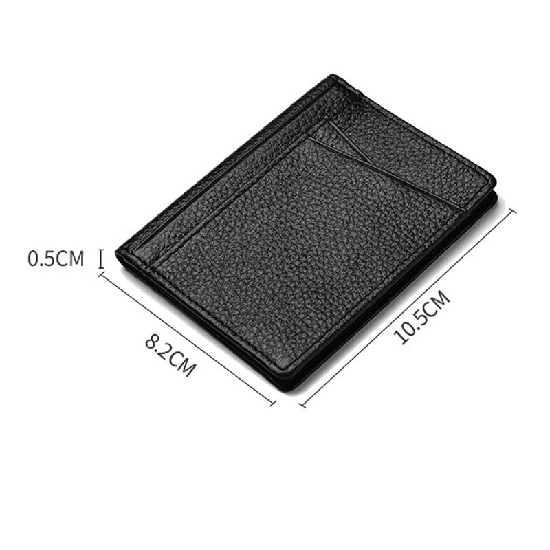 Super Slim Soft Wallet Genuine Leather Mini Credit Card Holder Wallets - Tophatter Daily Deals