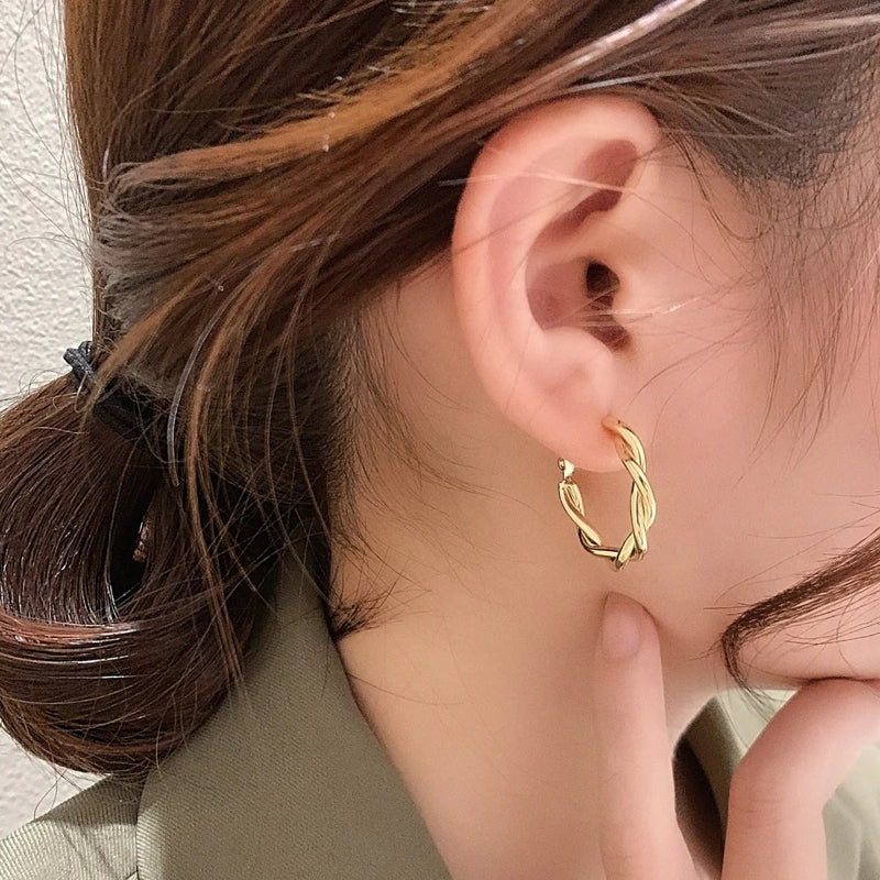 Circle Twine Twisted Hoop Earring for Women Earrings - Tophatter Daily Deals