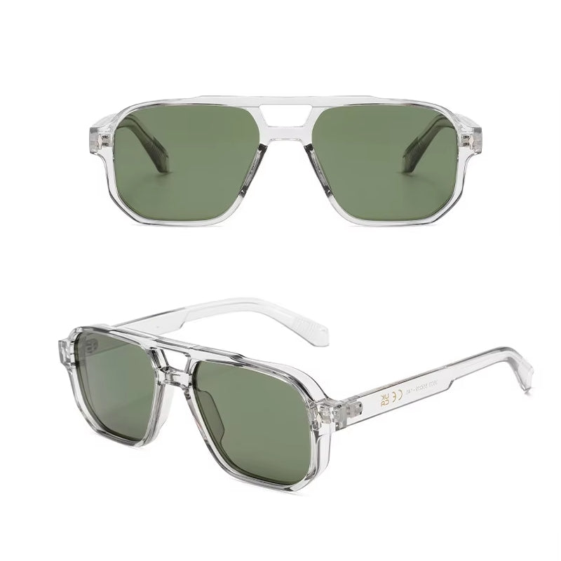 Vintage Double Bridges Square Men Sunglasses Grey Sunglasses - Tophatter Daily Deals