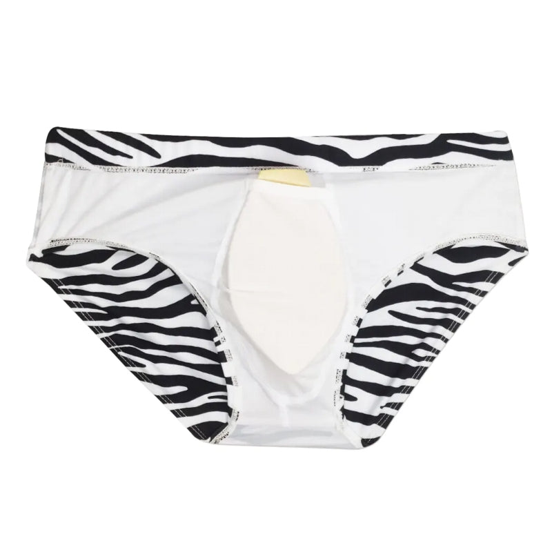Men's Swim Briefs Zebra Printed Swimwear with Pad gifts Swimsuit - Tophatter Daily Deals