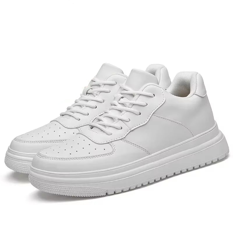 White 6cm Height Increasing Shoes for Unisex High Heel Sneaker - Tophatter Daily Deals