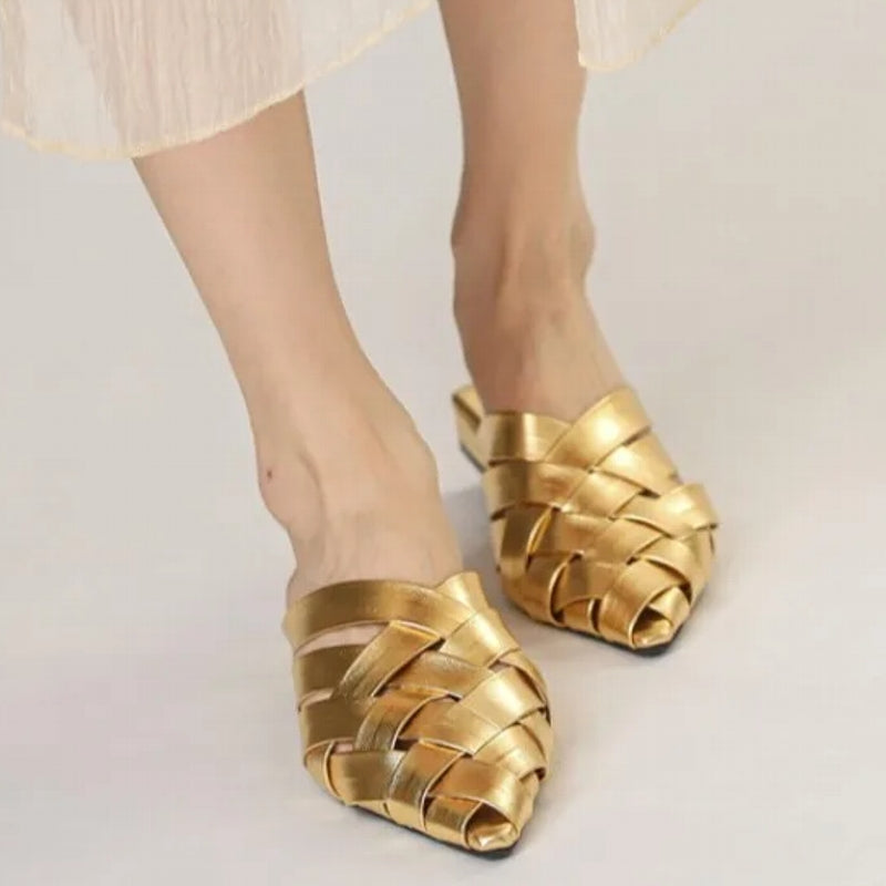 Hollow Woven Pointed Cool Women Sandals Casual Women Shoes - Tophatter Daily Deals