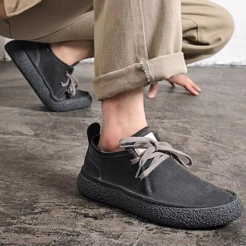 Men Suede Genuine Leather Casual Shoes Men Shoes - Tophatter Daily Deals