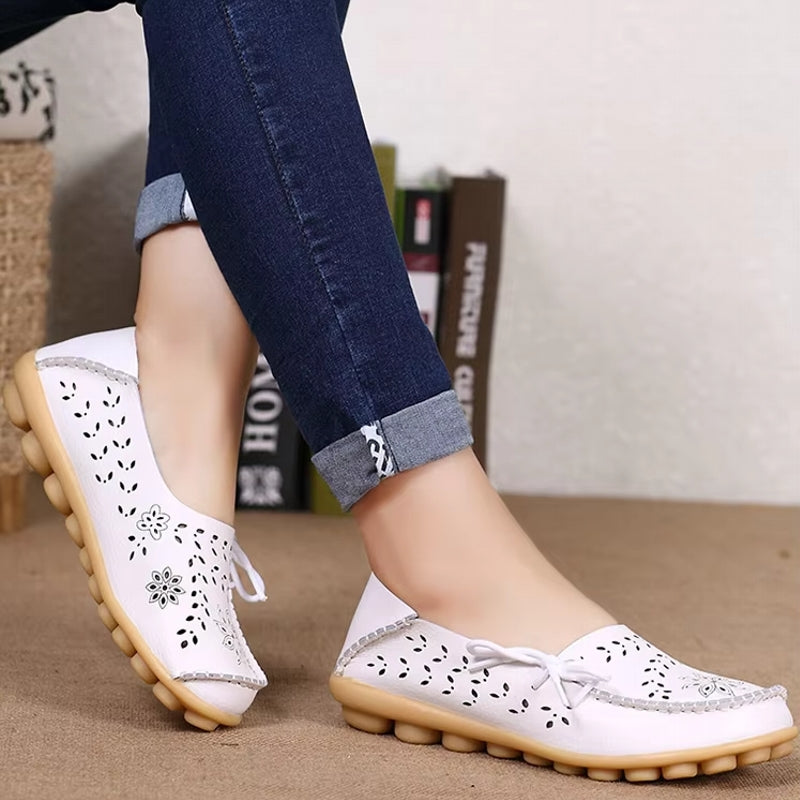 Women Casual Shoes Breathable Leather Loafers Women Shoes - Tophatter Daily Deals