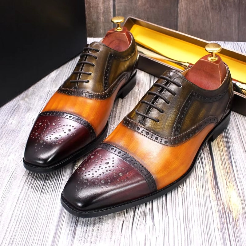 Mixed Color Oxford Cowhide Men Dress Shoes Men Dresses Shoes - Tophatter Daily Deals