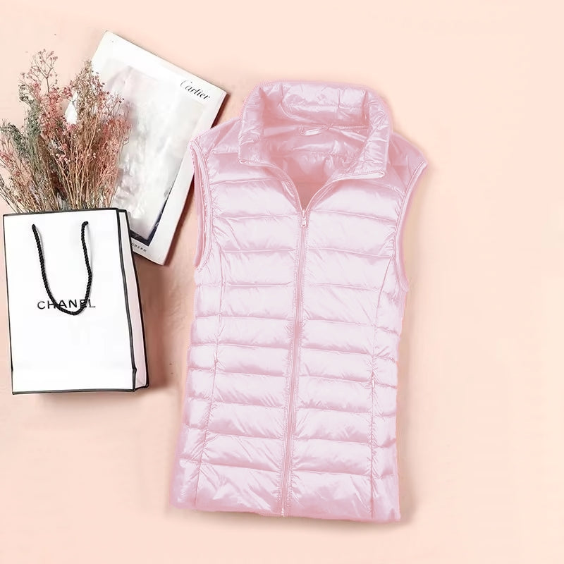 Duck Down Jacket Women Puffer Jacket Vest Pink Coats & Jackets - Tophatter Daily Deals