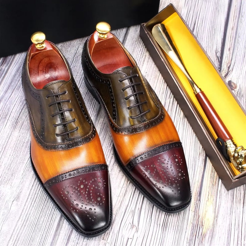 Mixed Color Oxford Cowhide Men Dress Shoes Men Dresses Shoes - Tophatter Daily Deals