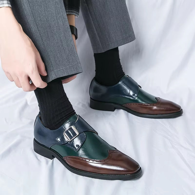 Men Loafers Color Matching Flat Shoes Men Dresses Shoes - Tophatter Daily Deals