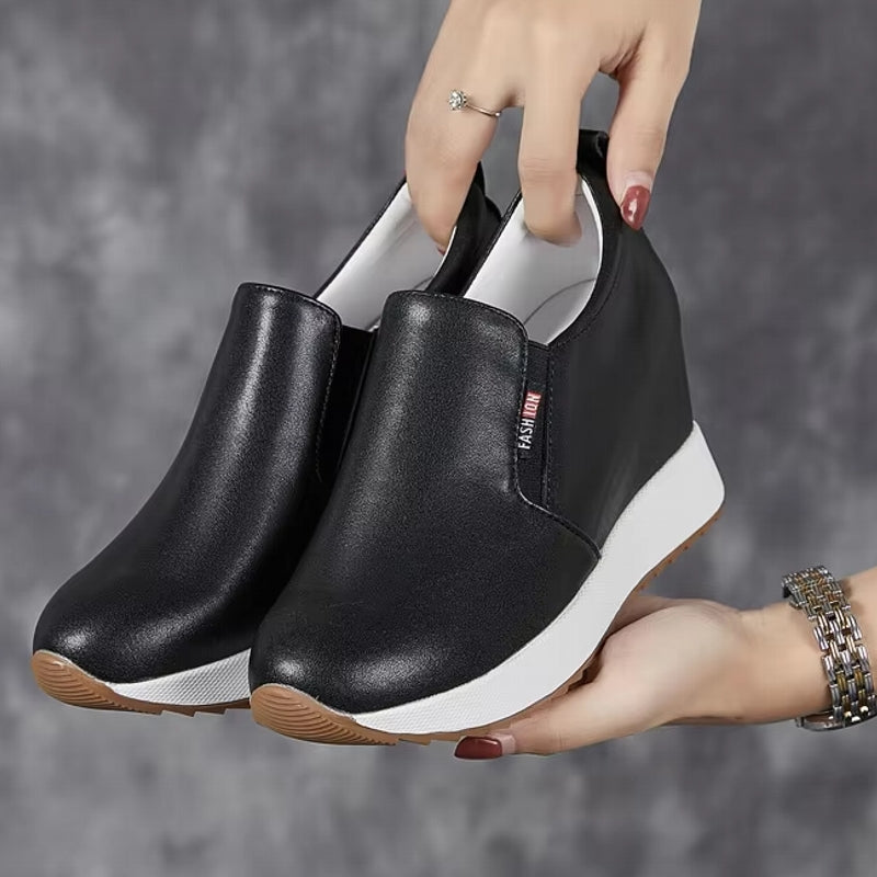 Genuine Leather Ankle Boot for Women 7cm Black Boots - Tophatter Daily Deals
