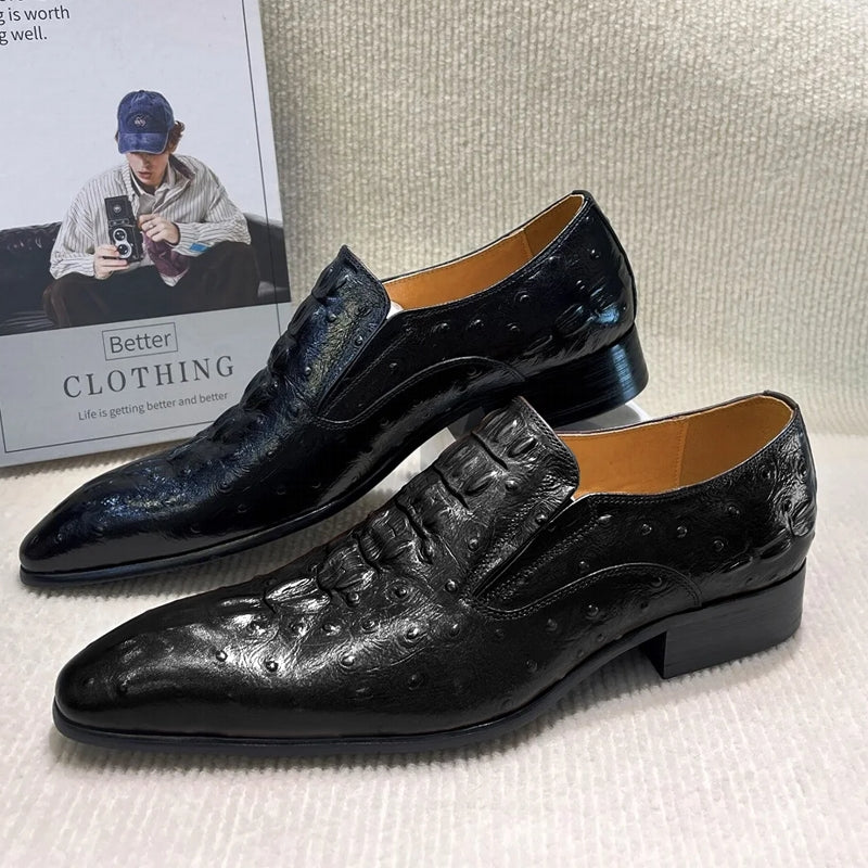 Formal Oxford Leather Python Pattern Men Loafers Black Men Shoes - Tophatter Daily Deals