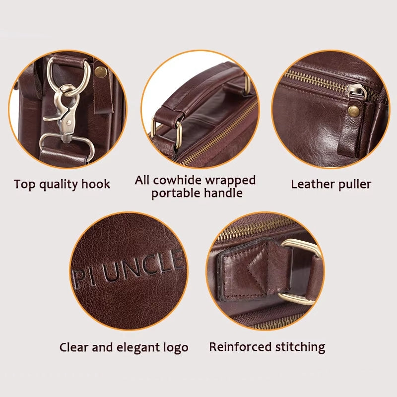 Cowhide Casual Handbag Tote Briefcase Bag - Tophatter Daily Deals