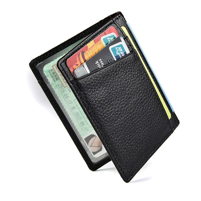 Super Slim Soft Wallet Genuine Leather Mini Credit Card Holder Wallets - Tophatter Daily Deals